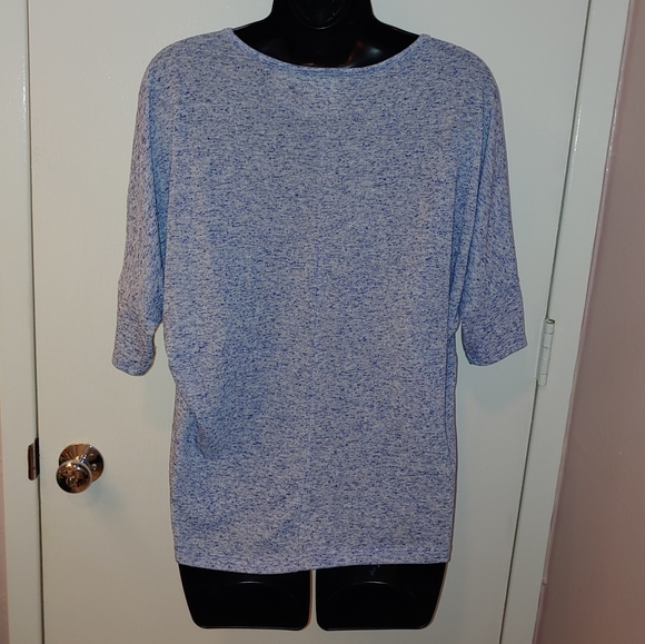 🌸2/$20 EXPRESS EUC speckled dolman sleeve light blue top - Picture 2 of 7